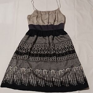 Old Navy EUC Silky Feel Elegant Black and Cream Women's Dress Small.